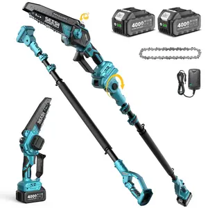 SeeSii 2-IN-1 Cordless Pole Saw & Mini Chainsaws, 6" Brushless Chain Saw with 2x 2.0Ah Battery, 16-Foot MAX Reach Brach Tree Saw with Extension Pole for Wood Cutting Garden CH600B  #TikTokShopBlackFriday