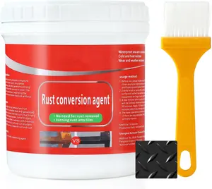 Rust Renovator,Rust Remover for Metal,Rust Converter for Metal,Water-Based Rust Remover for Metal, Rust Removal Converter Metallic  with Brush,Multi-Functional Anti-Rust  300g(Black)