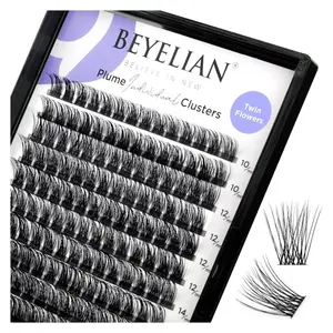 BEYELIAN Lash Clusters, 168 PcsIndividual Cluster Lashes,10-16mm CCurl DlY Eyelash Extension Super ThinBand Resuable Soft Glue Bonded LashExtensions (Style3 0.07 Mix BlackBand)