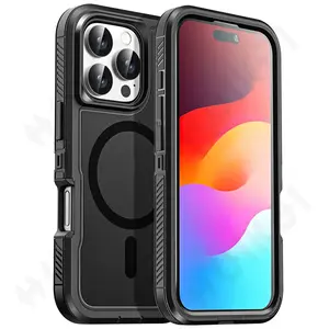 Fin Orginal Armor Case for IPhone16 15 14 13 12 11 XR Max Plus Magsafe Wireless Charger Heavy Duty Shockproof Rugged Cover