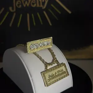 CEJEWELRY Gold Plated Last Supper Necklace and Ring Set 24 Inch Rope Necklace with 9-10 10-11 11-12 Rings Elegant Jewelry Gift Pendants Charms Gold Plating