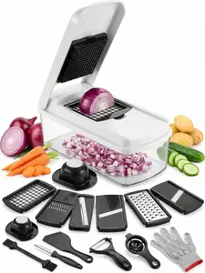 upgrade vegetable chopper,15 in 1 kitchen chopper,white food chopper with container,salad chopper,fullstar vegetable chopper,onion chopper dicer