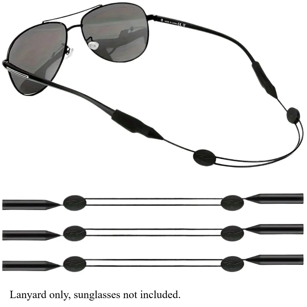 Adjustable Sunglasses Strap with Dual Adjustment Buckles, Secure Fit, Lightweight Eyewear Retainer Includes Lanyard Designed for Outdoor Sports Enthusiasts, Adjustable Lanyard