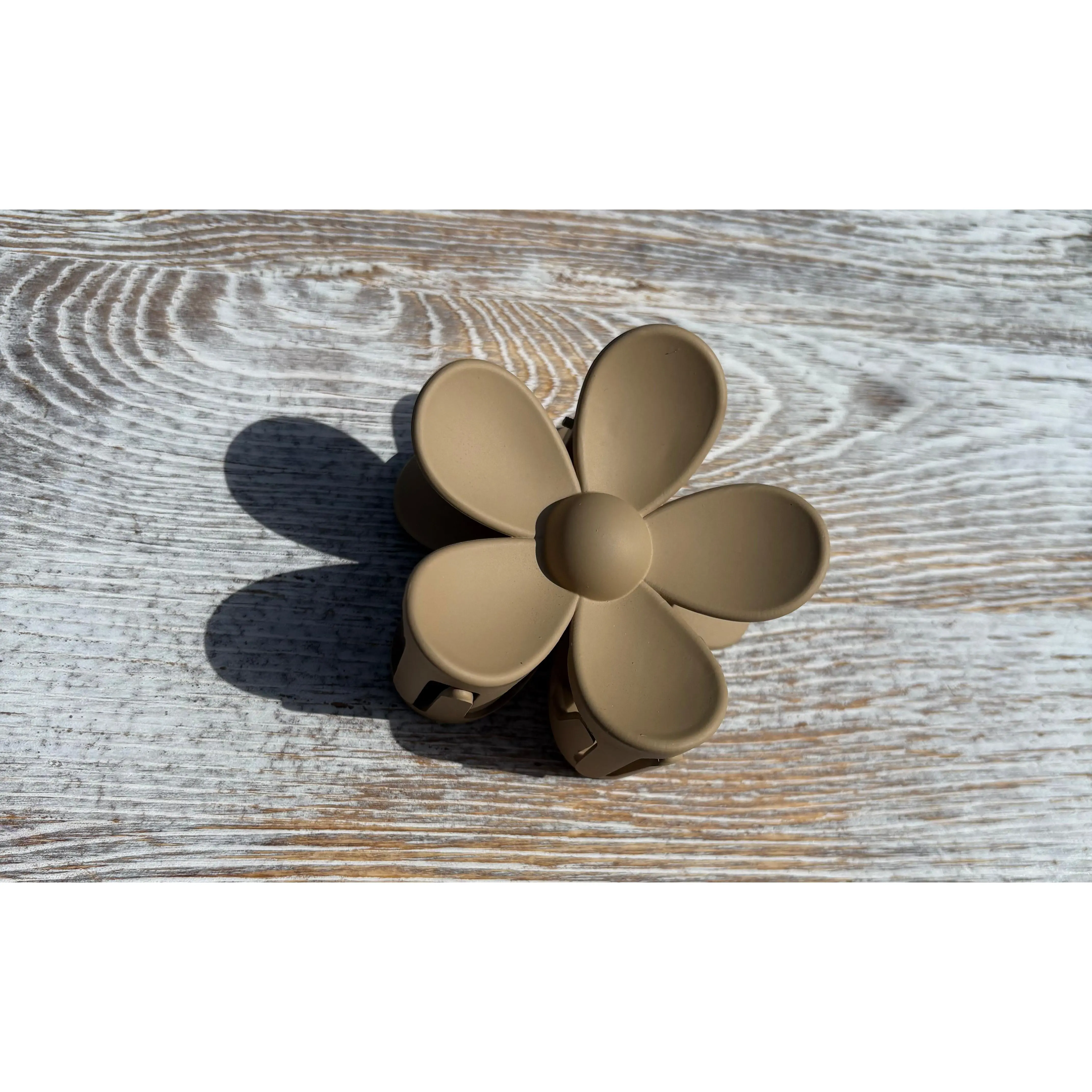 Beige Flower Claw Clip