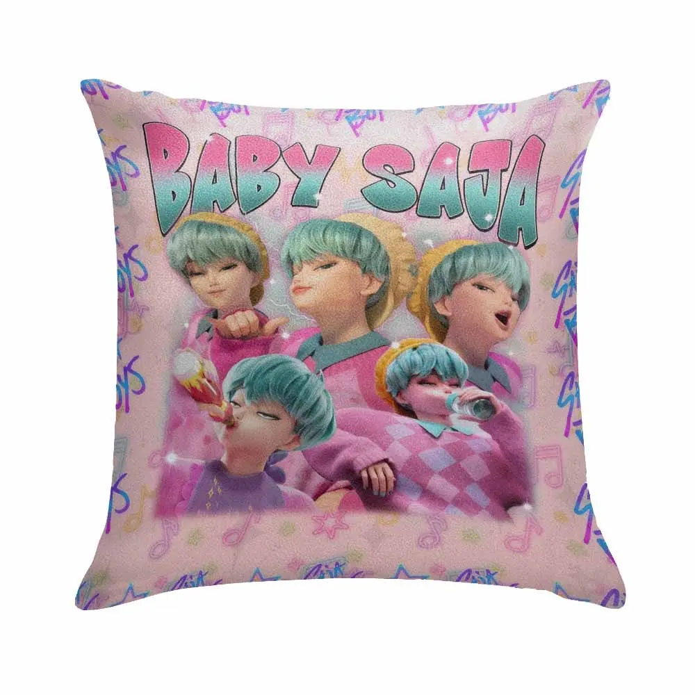 Saja Cover Cushion (No Insert) - Custom Cartoon Pop Art Print, Soft Durable Fabric, Hidden Zipper Cushion Cover for Bedroom Sofa, Ideal Gift for Loved Ones, Do Not Bleach, Cushion Covers