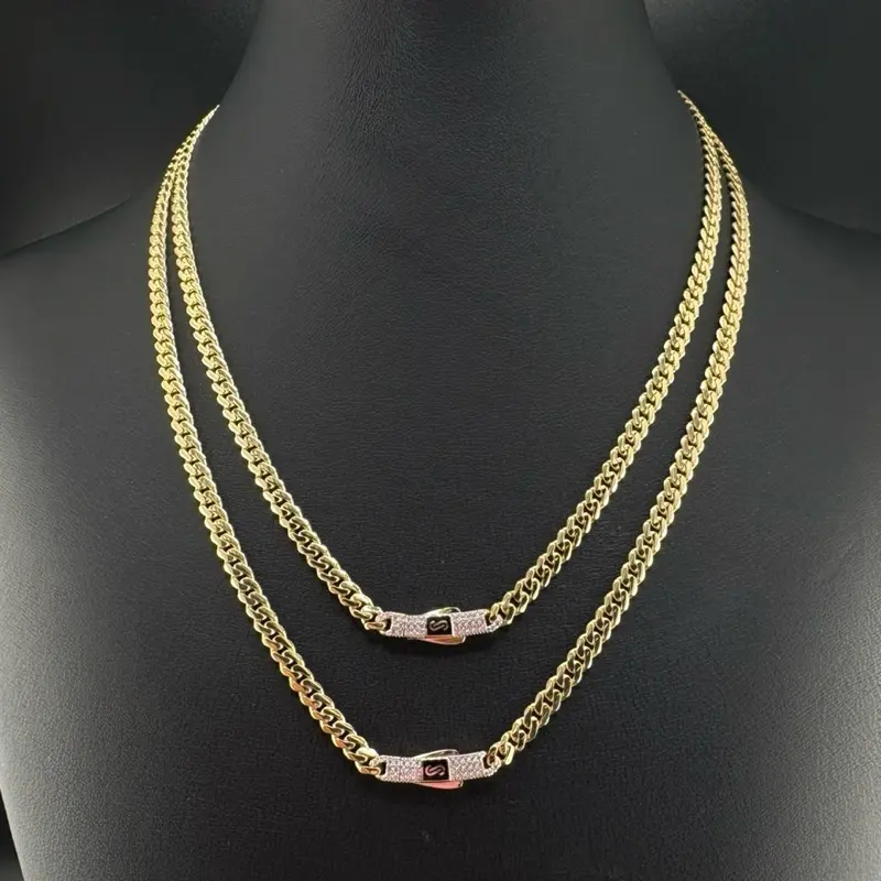 14k Gold Monaco Chain - 4mm Thick, 16-18in Length, Fine Carat Gold Jewelry Accessory