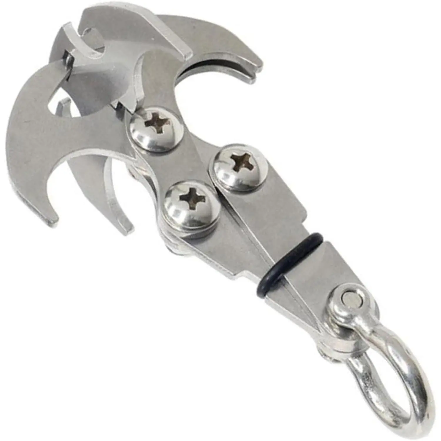 1/2PCS Stainless Steel Large Grappling Hook - Heavy-Duty Outdoor Carabiner Multi-Functional Tool, Rust-Resistant High-Strength Hook for Climbing, Camping, Secure Grip, Lightweight Portable Survival Gear for Adventurers