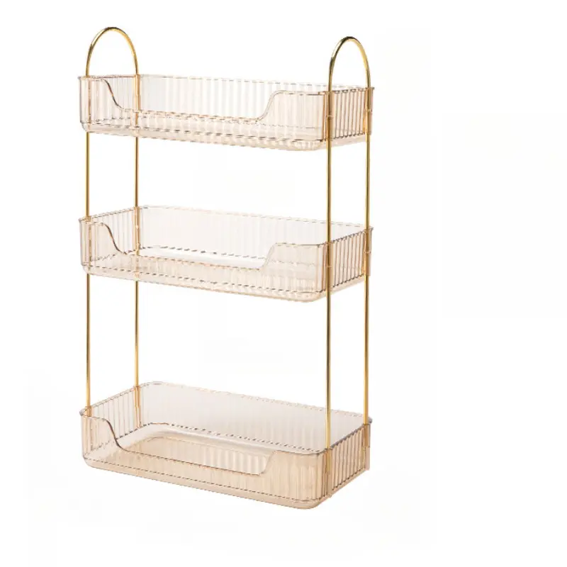 Elegant 3-Tier Bathroom Shelf Organizer, bathroom organizers, Organization, Accent, Lightweight Odorless Plastic Vanity Storage, Ideal for Cosmetics and Bath Accessories
