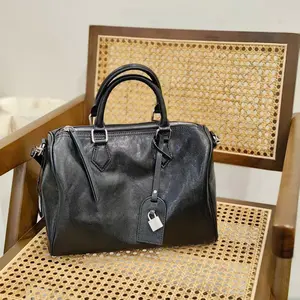 New Top Layer Cowhide Boston Genuine Leather Pillow Bag High-End Casual Simple Commuter Shoulder Handbag Trendy