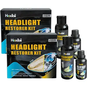 Hexibi Headlight Restoration Kit - Remove Oxidation & Yellowing, Automotive Headlamp Restoration,Enhanced Crystalization Coating, No Power Tools renovation