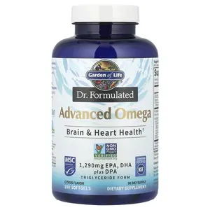 Garden of Life Dr. Formulated, Advanced Omega, Citrus, 180 Softgels