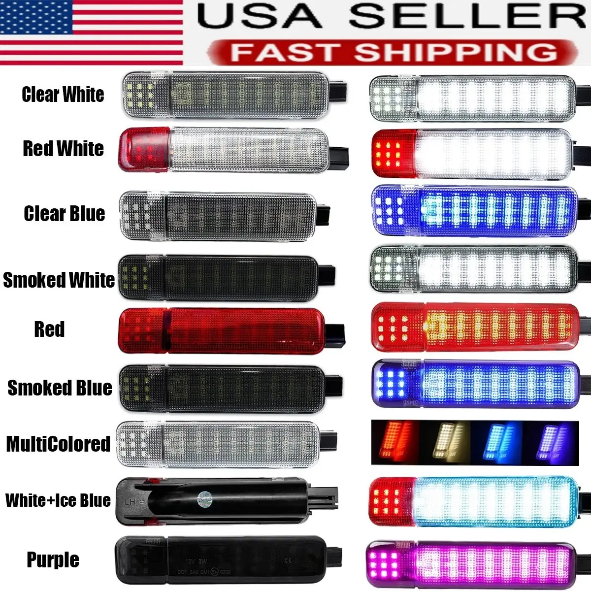 LED Door Panel Lights Courtesy Lamps Fit Chevrolet Silverado 1500 2500HD 3500HD Chevrolet & GMC Cadillac Hummer H2