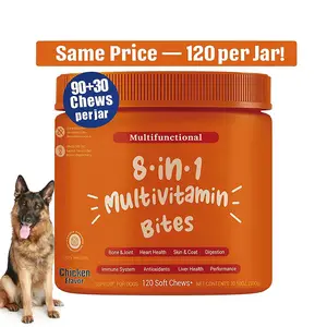 120per jar Allergy & lmmune Bites,Soft Chews Treats for Dogs' Gut & lmmune Health