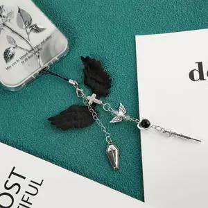 Angel & Devil Wing Design Phone Chain, 1 Count Cute Phone Lanyard, Fashion Phone Charm for Women & Girls, Phone Decoration Accessories for Bag, Earphone, Keychain, Cell Phone Charm, Phone Accessory