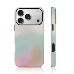 Pastel Aura Gradient Matte Design Aesthetic Phone Case Double-Layer TPU Shockproof for iPhone 17 Pro Max/16 Pro Max /15Pro Max 15/14/13/12 & Samsung S26 /S25Ultra Cute Phone Case