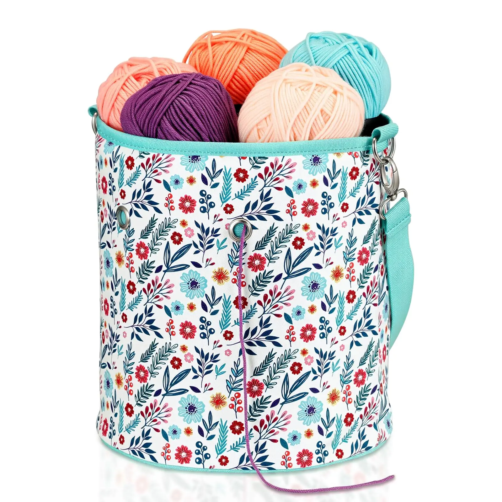 FINPAC Crochet & Knitting Organizer – Craft Yarn, Crochet Hook, Knit Yarn Storage for Skeins, Needles & Ongoing Projects, Craft Yarn Storage