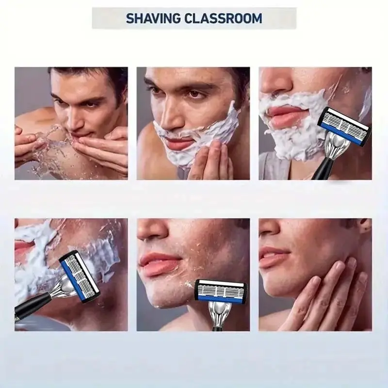 High-end men's razor with anti-slip handle, sharp and smooth stainless steel blade, painless shaving, perfect gift for festivals