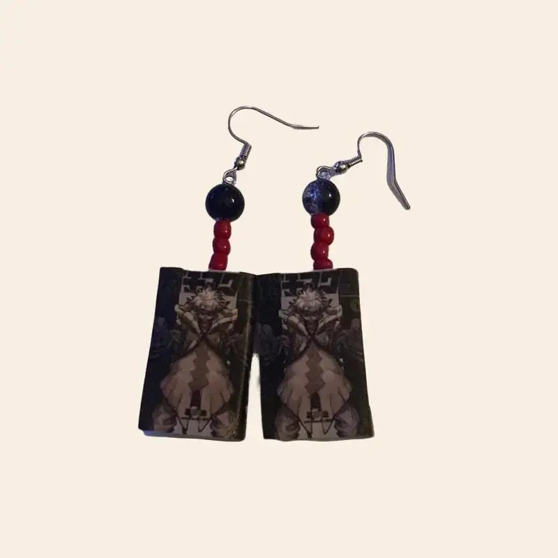 Gachiakuta Manga Earrings Featuring Anime Cover Design from Volume 01 Nickel Free Unique Anime Accessory