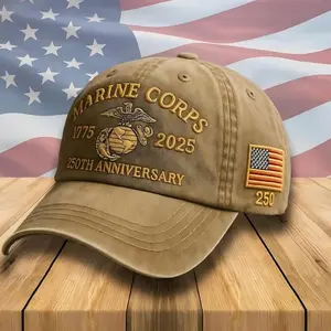 Men's Marine Corps 250th Anniversary Commemorative Baseball , 250th Anniversary Tribute Washed Retro Marine Corps Veteran 4-pack men modern cap,summervibes