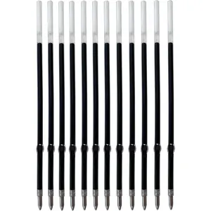 Pack of 12 Gel Ink Refill for Retractable Pens, Medium Tip Point 0.7mm, Black Ink, Fits Retractable Pen, Universal Size Refill, 115mm/11.5cm/4.5 inches (Black, 115mm)
