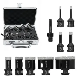 10PCs Diamond Daily Drills Set High-Quality Family Use Drill Bit & SDS Adapter for Ceramic Tile Marble Porcelain Dry Hole Saw Durable Efficiency Clean Cuts Precision Power Tool Chip Removal Longer Service Life Convenience Variety Of Sizes