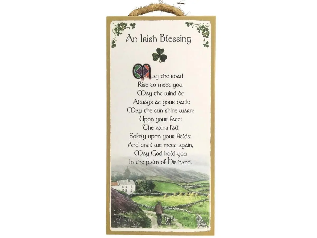 Peter Townsends Irish AIB-MTRR5x10WP 5 x 10 in. An Irish Blessing May the Road Rise to Meet You Wooden Plaque