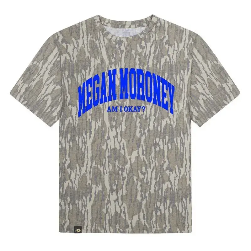 Men's Megan Moroney "Am I Okay" Cherry Print Soft Short-Sleeve Camo Graphic Tee, Vintage Washed-Out Country Music Menswear Merch Shirt, Casual, Cotton, Oversized, Breathable, Tops, Shortsleeve, Crew Neck