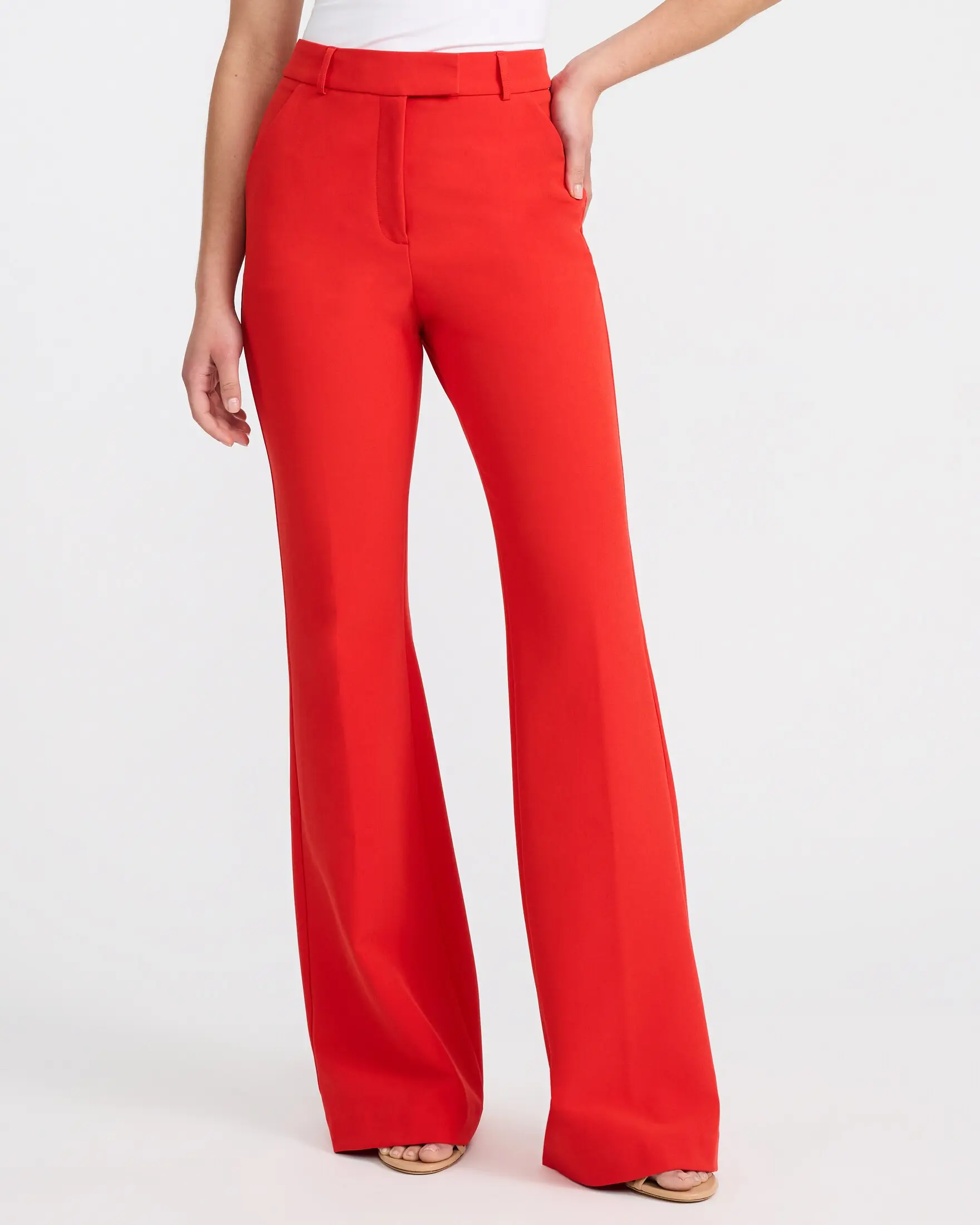 Express Women's Signature Editor Pant - High-Waisted Chic Sleek Flare Pants with Stretch, Pocket and Multi-Size Hemmed Inseams, Hemmed Pants