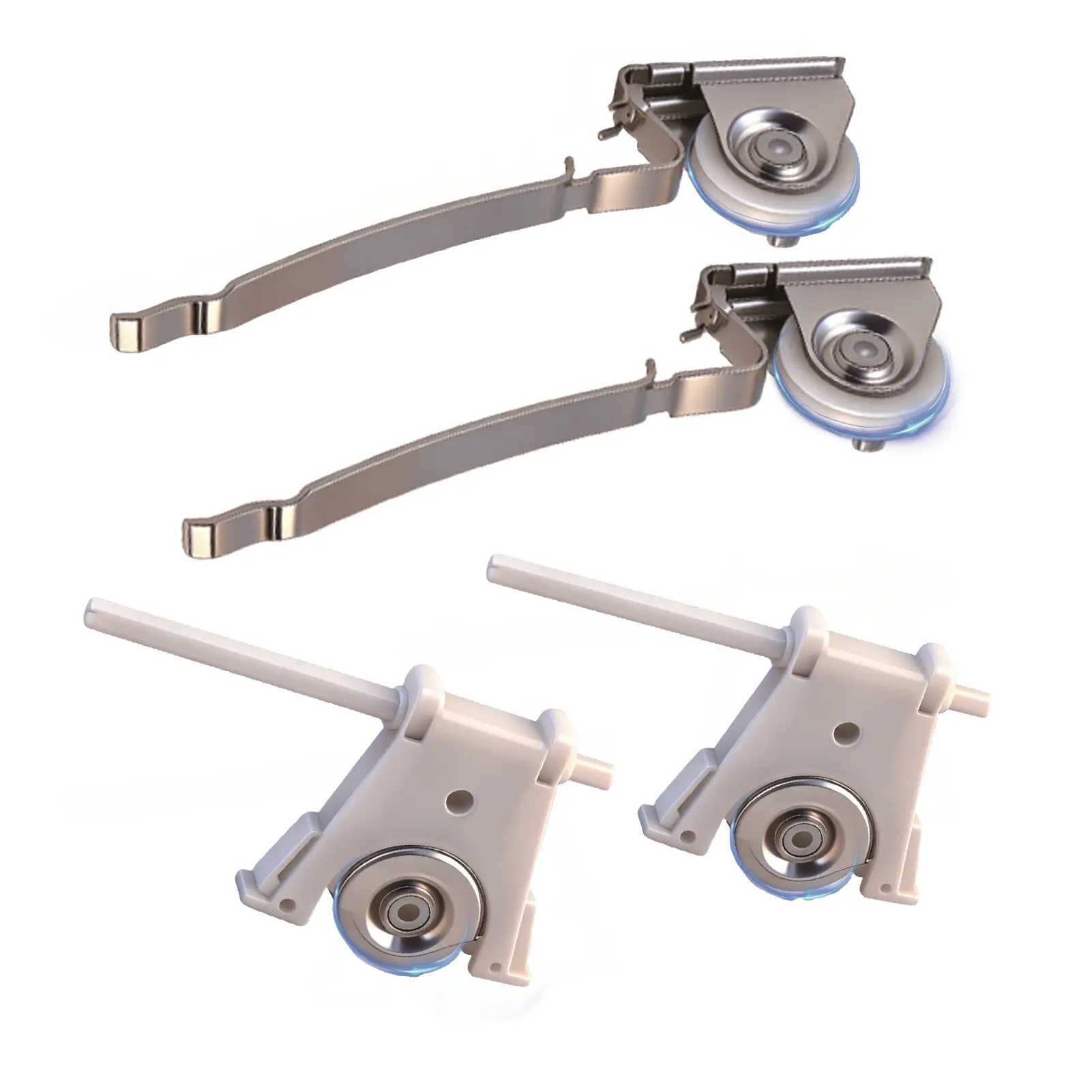 Teilmix Sliding Screen Door Rollers for Andersen Storm & Patio Doors, 2 Pairs Upper-Lower Replacements, Fits #1997063 & #1997310 (1991-Present), Edge Adjust, 1-1/4" Nylon Wheels, Tool-Free Snap-In Quick Height Adjustment, Restores Smooth Operation, 1-1/4"