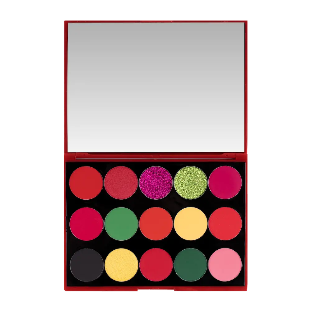 KimChi Chic Cherry Chic Compact Eyeshadow Palette - Vibrant Red, Green, and Yellow Makeup Pigment with Nourishing Vitamin E KimChi Chic Cherry Chic Compact Eyeshadow Palette - Vibrant Red, Green, and Yellow Makeup Pigment with Nourishing Vitamin E