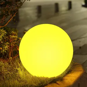 10-in Solar Globe Light, Solar Garden Ball Light Outdoor w/Remote, 16 RGB Color 4 Modes Glowing Ball,   Light Sensor Control Outdoor Orb Lamp w/Ground Stake for Pathway Patio Yard Party