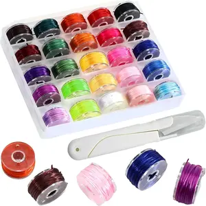25 Colors 0.8mm Elastic String Cord for Bracelets, Elastic Cord Thread with  Stretchy String Kit for  Making Necklaces Beading and Crafts