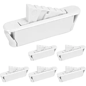 White Window Sash Vent Stops 1714WHITE - 6 Pack Nylon Snap-in Window Stops for Vinyl Windows, Sash Stoppers Replacement Parts Security Vent Limit Hardware