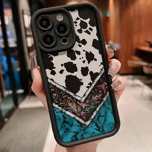Fashion Collision of Western Elements Phone case for iPhone 16 Pro Max 15 Plus 14 13 12 11 XR XS Black Bottom Collage Western Style Mobile Phone Case  Anti-Scratch Shockproof TPU Bumper Drop-proof Cover