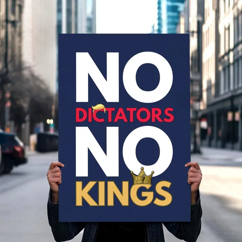 No Dictators No Kings Protest Sign Anti Trump Rally For March Poster,Poster No Dictators No Kings Protest Sign Anti Trump Rally For March