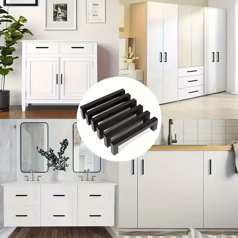 10pcs Cabinet Furniture Handles Square Gift Box Pulls Drawer Handles Wardrobe Handles Barn Door Handles Elegant European Style Nightstand Handles Stainless Steel Pulls Bedroom Kitchen Living Room Door Handles Iron Box Handles