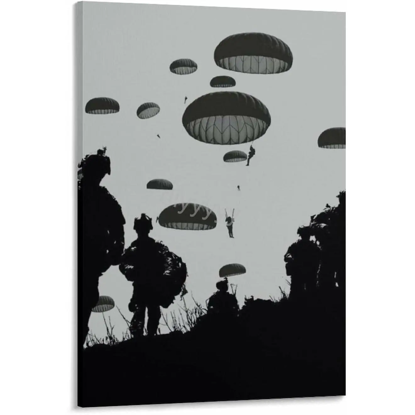 US Army Airborne Paratroopers Poster 1 Canvas Posters And Prints Wall Art Pictures for Living Room Bedroom Decor 12x18inch(30x45cm) Frame-style