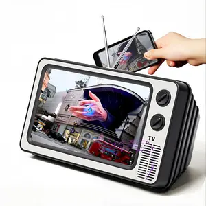 12'' Screen Magnifier for Cell Phone, Retro TV Amplifier 3D HD, Mobile Phone Screen Enlarger for Movies Videos Games, Foldable Silver Color, Phone Stand