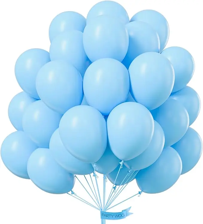 PartyWoo 100 pcs 12 Inch Thick Durable Round Rubber Latex Balloons, Floatable Helium Balloons for Birthday, Wedding, Baby Shower & Graduation Decor, Home Supplies