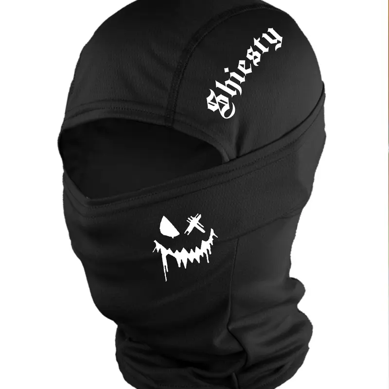 3pcs/2pcs/1pc Unisex Smiley Face and Letter Balaclava Mask Neck Gaiter Masks Headwear Breathable Face Cover Ski Mask for Men Women Outdoor Sports Hiking Fishing Commuting Suitable for Daily Wear Breathable Face Covering
