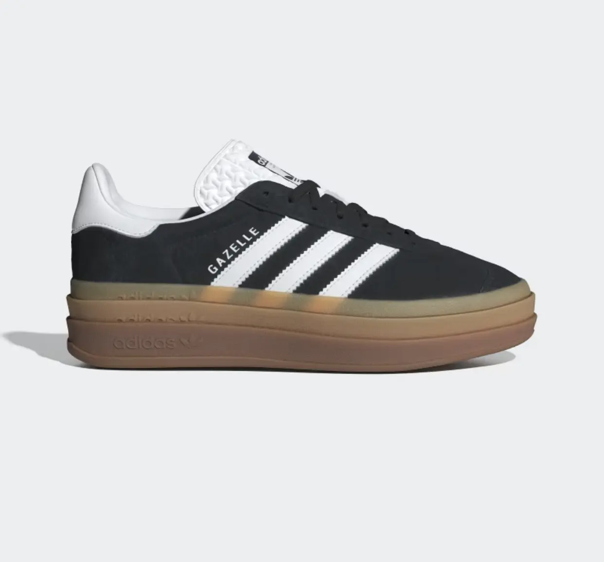 adidas Women's Gazelle Bold Shoes Core Black / Cloud White / Gum Brown SKU: IE0876 Trainer Casual Sneaker Women Sneakers for Women Running Shoes Gym Shoes Womens Trainers Soccer Casual Shoes