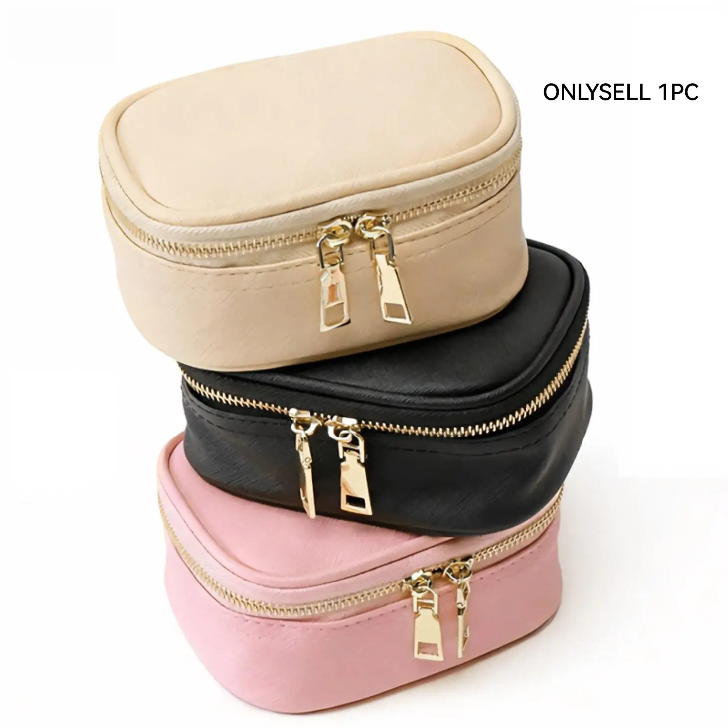 Portable Makeup Bag with LED Light Mirror, Waterproof PU Leather Dual Zipper Small Square Pouch, Travel Cosmetic Jewelry Storage Bag for Women, Makeup Organizer Pouch, Travel Cosmetic Bags, Travel Beauty Bag, Cosmetics Bag