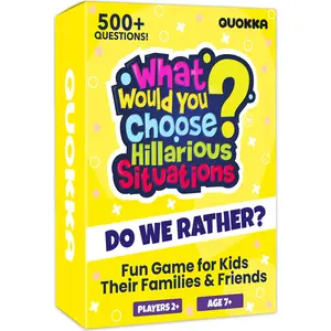 QUOKKA "What Would You Choose?" Conversation Card Set - Funny Questions, Easy-to-Learn Cardboard Party Game for Ages 7+ Family Game Nights, Conversation Cards, Party Game Cards