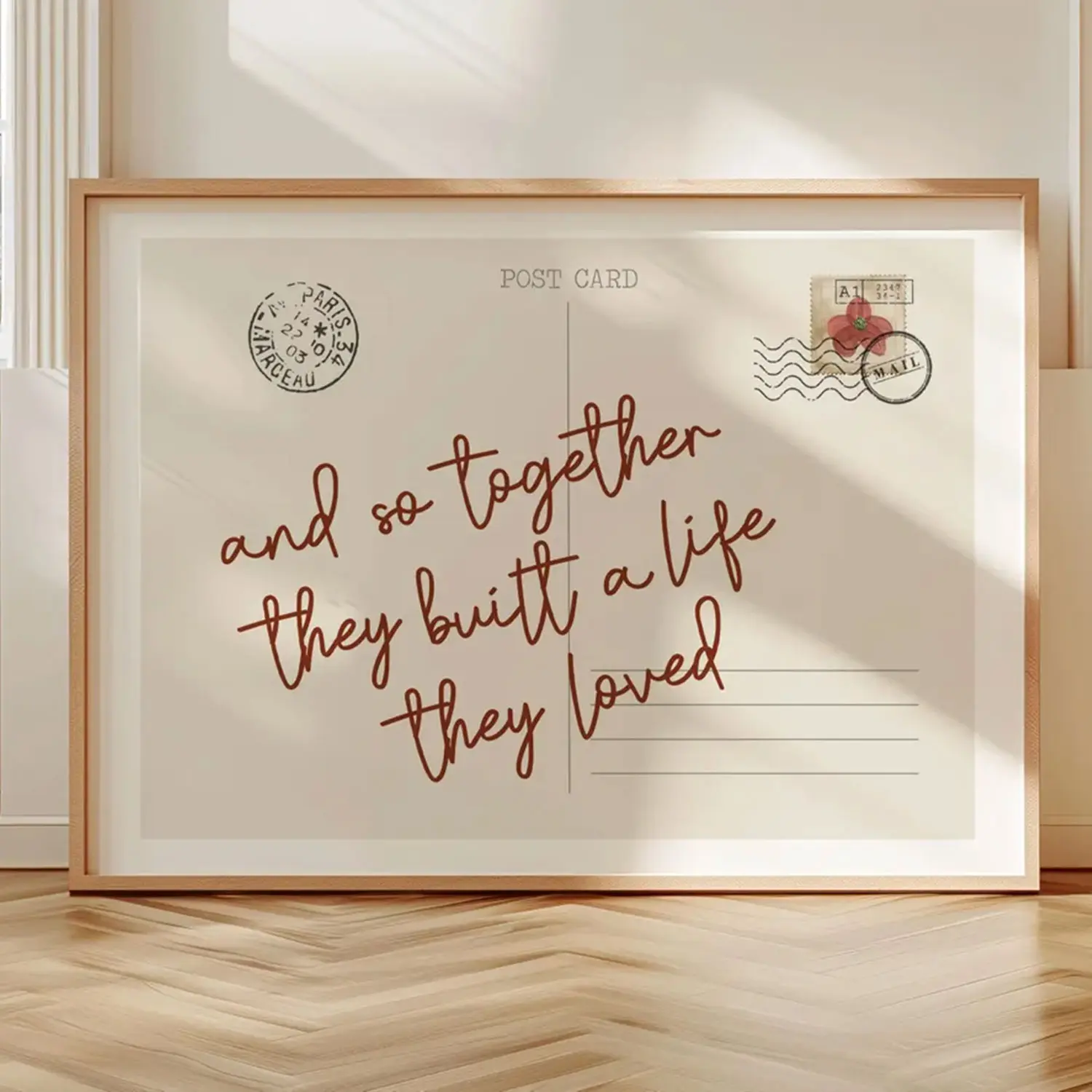 Postcard Printable Art | Trendy Horizontal Wall Art | Love Sign | Romantic Print | Bedroom Wall Prints | Landscape Prints | Love Poster
