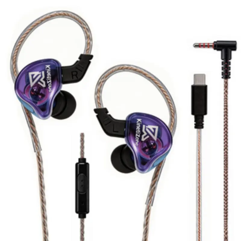 Trendy Transparent In-Ear Headphones, Hi-Fi Sound Quality, Ergonomic Design for Comfort, Dual Interfaces Type-C/3.5mm, Ideal for Students, Wired Electronic Earphones, Wired Earbuds