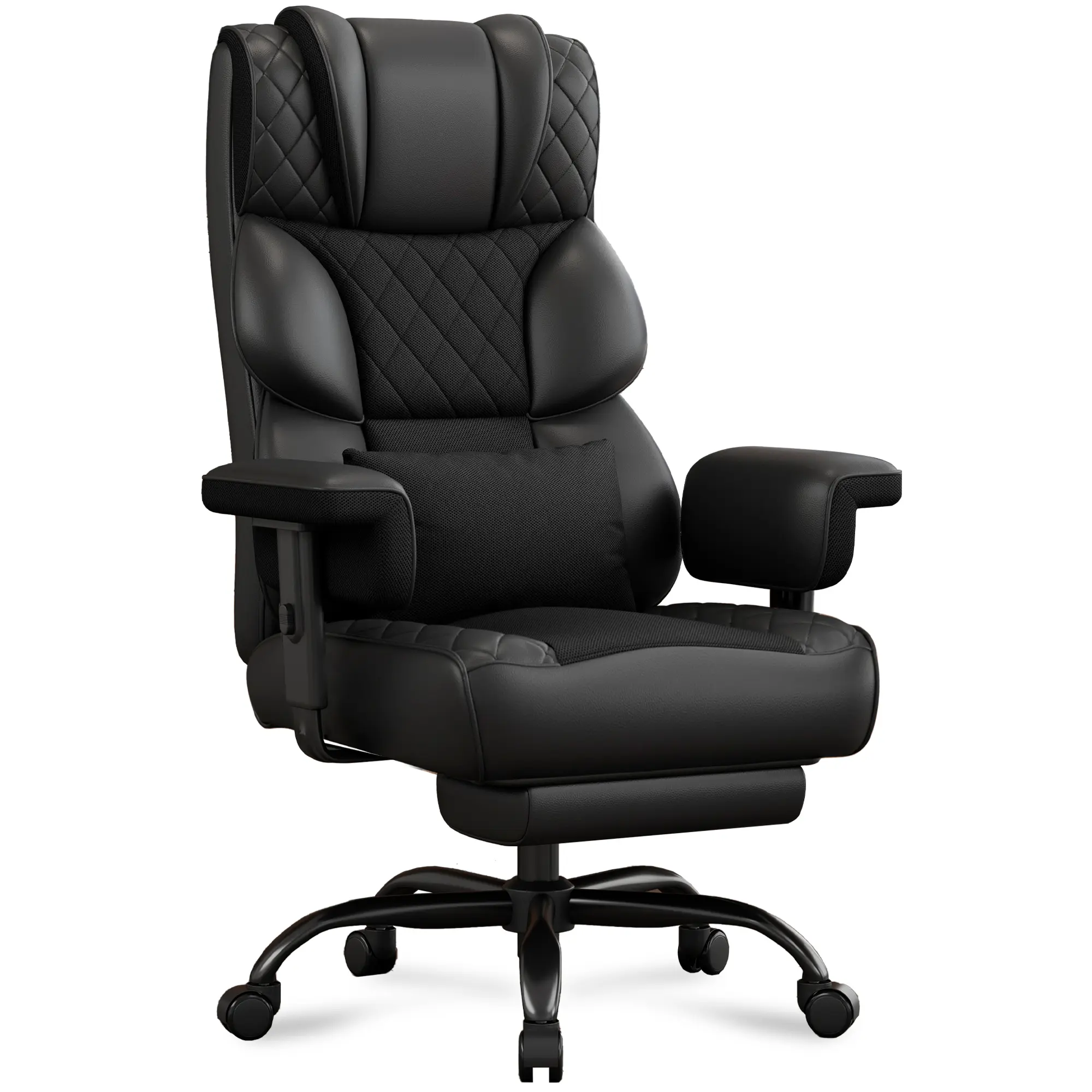 Vonesse Big and Tall Office Chair, Computer Chair with Soft Adjustable Armrests, Ergonomic Gaming Chair with Breathable Linen Design, Executive Chairs with Footrest V3048A