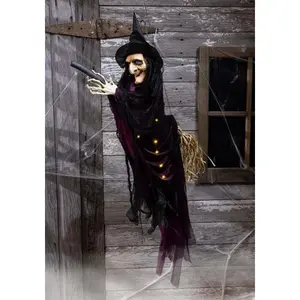 Flying Witch on Broom with Lights & Voice