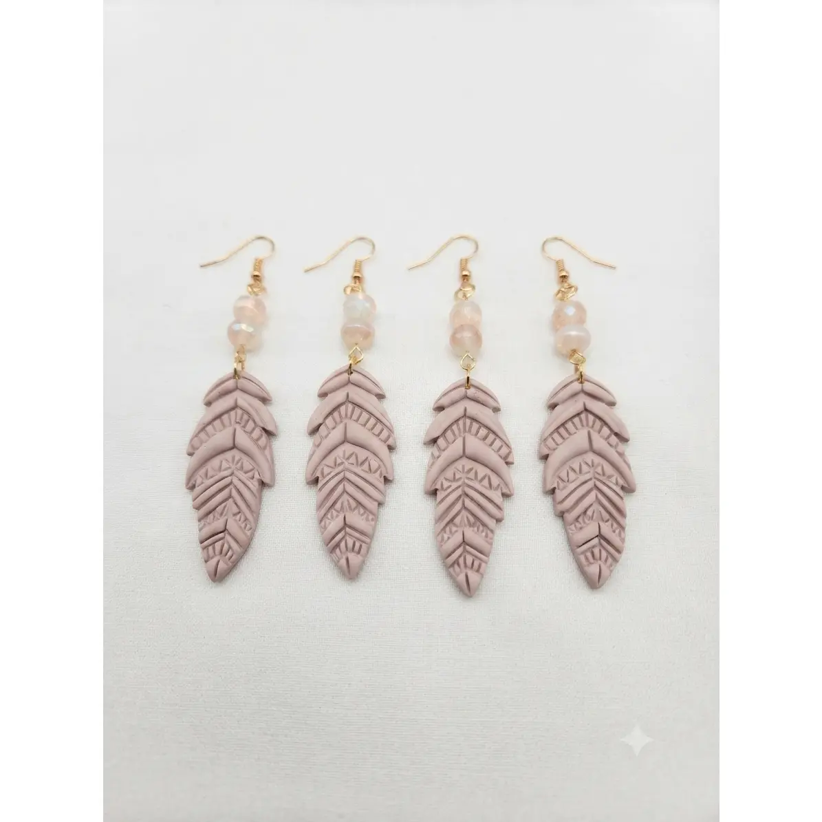 Polymer Clay Earrings - Feather Dangles