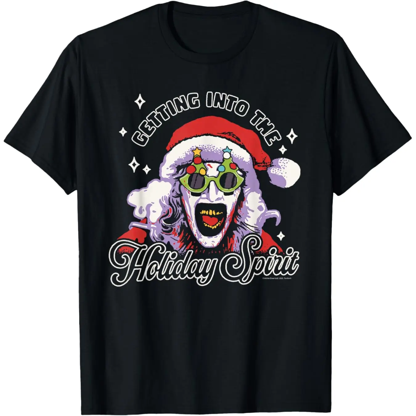Men's Casual Cotton Fabric Menswear Terrifier T-Shirt - Classic Fit Horror Movie Tops with Holiday Spirit Santa Graphic, Short-Sleeve, Images Do Not Peel or Fade, Digital Print, Unisex, Crew Neck, Horror Character Men's Short-Sleeve T-Shirts, All Seasons