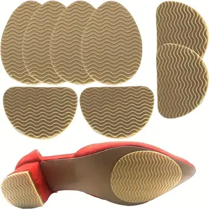 4 Piece Anti-Slip Rubber Shoe Sole Pads, High Grip Adhesive Repair Inserts, Enhance Stability, Noise Reduction, Soft Bottom Material